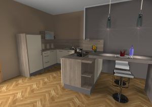 3D-CAD-Rendering Küche